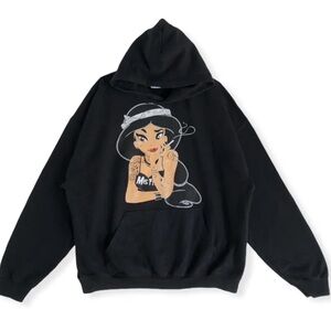 Disney Punk Princess The Misfits Black Graphic Hoodie Size XL